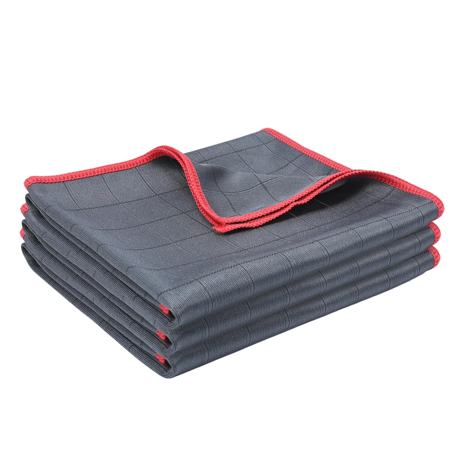 Streifenfreies Glasreinigungstuch, 3-teilig, 40 X 50 Cm, 400 G/m², Mikrofasertuch Mit Carbonfaser-optik Für Fenster, Spiegel Und Autos, Zauber-poliertuch