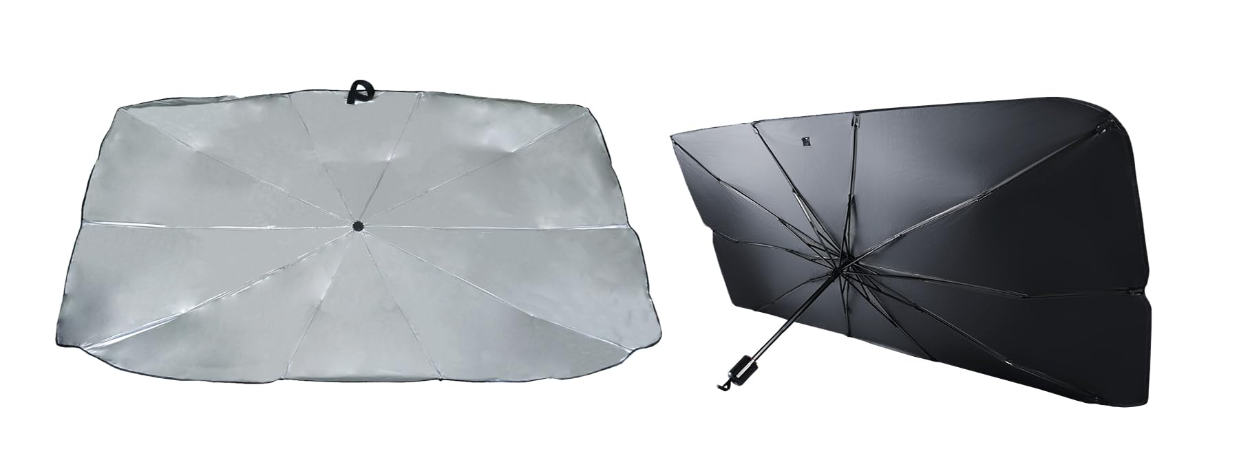 551006 Faltbarer Sonnenschutz In Schirmform (größe L) Für Den Fahrzeuginnenraum, Uv-beständig, Maße 140 X 79 Cm