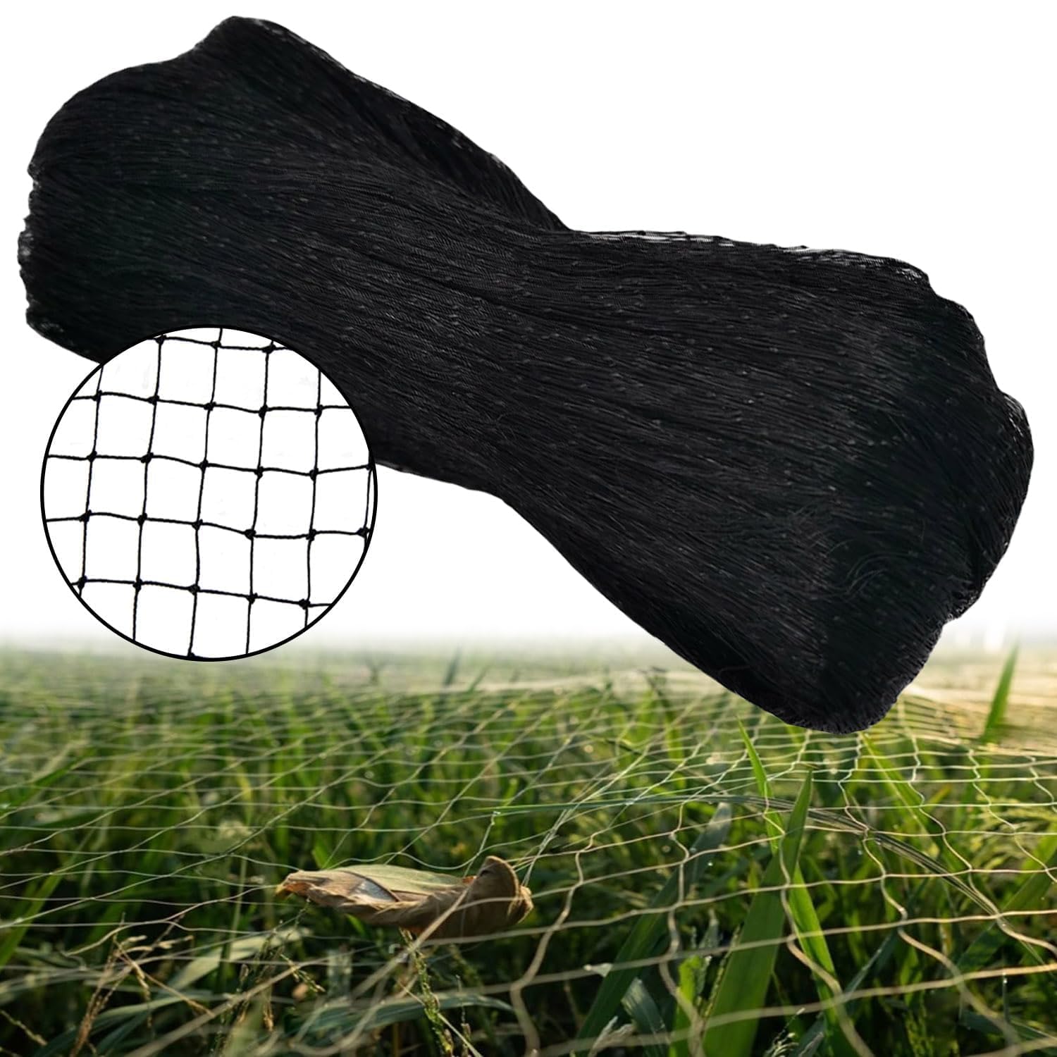 Hühnerstallnetz 7,5 X 15 M, Schwarzes, Wiederverwendbares Vogelnetz, Taubenschutz Für Gärten, Obstgärten, Felder, Gewächshäuser Und Mehr