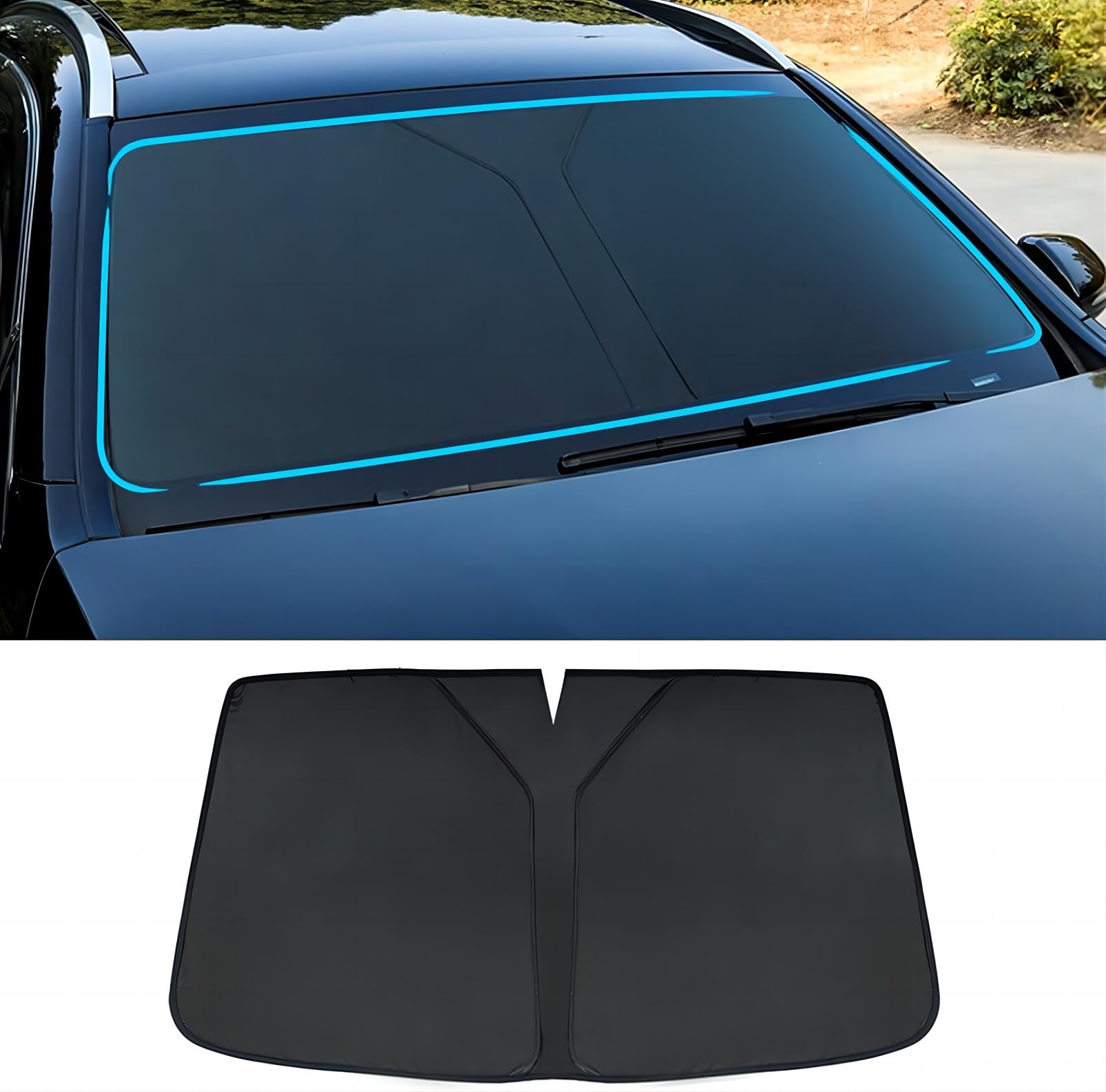 Sonnenschutzblende Für Die Windschutzscheibe Von Citroën C4 Picasso/grand C4 Spacetourer, Faltbar, Mit Uv- Und Hitzeschutz, Schwarz