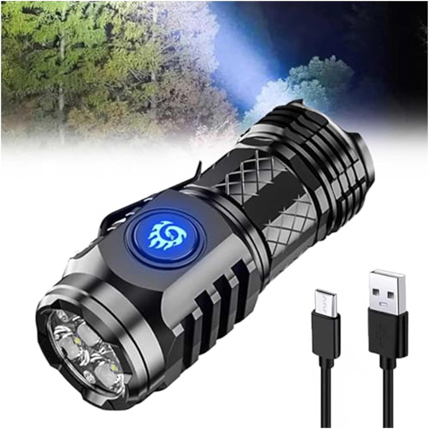 Mini-taschenlampe „dreiäugiges Monster“ Mit Superleistung, Deutsche Daumengroße Taschenlampe, Mini-taschenlampe „dreiäugiges Monster“, Kleine Wasserdichte Wiederaufladbare Taschenlampe