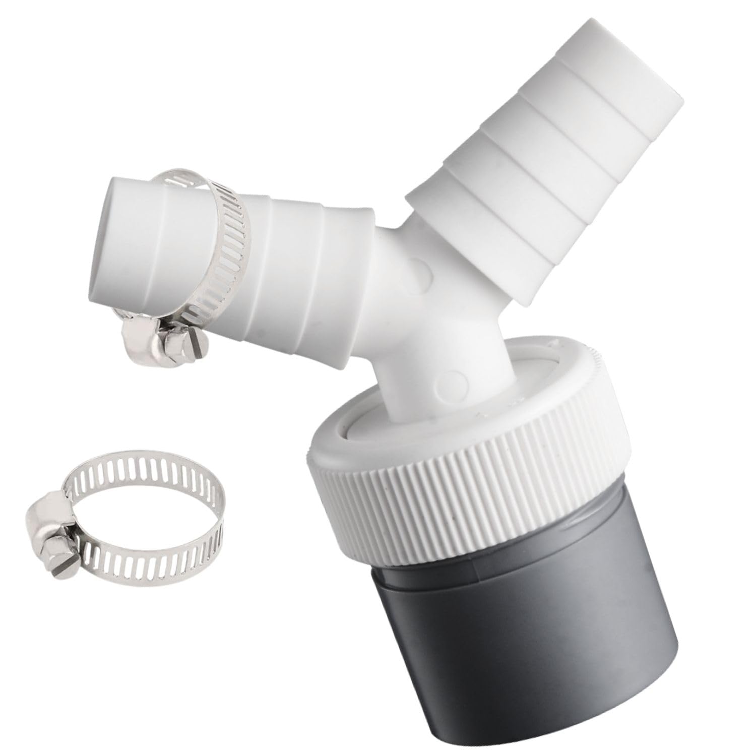 Ablaufadapter Für Waschmaschinen, Doppel-y-anschlussadapter, Für Geschirrspüler, Wäschetrockner Und Waschmaschinen, Mit 19–24 Mm Zulauf Und 40 Mm Ablauf Mit Klemme