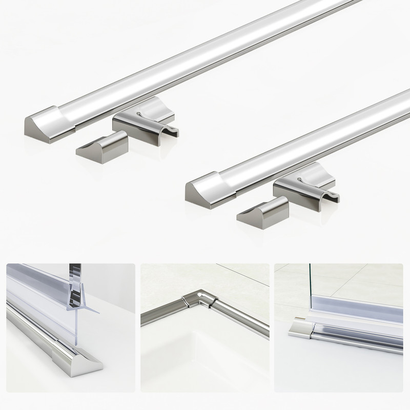 2x95cm Schwallschutzleiste Duschwasserstop Alu Schwallschutzprofil Für Dusche
