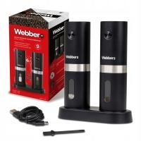 Elektrische Pfeffer- Und Salzmühle, Usb-aufladbar, 2-teiliges Webber Premium-set