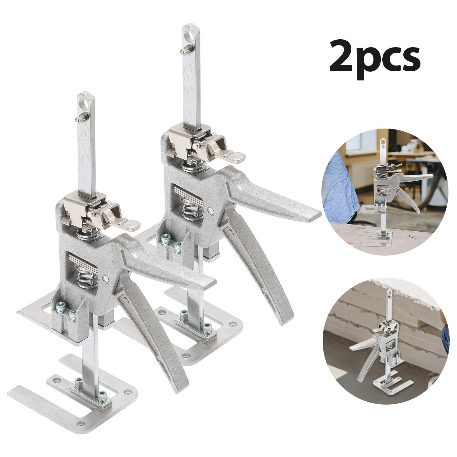 Wolketon Möbelheber Set 2 Stück Mit Skala, Fein Einstellbarer Montageheber 0-145 Mm, Plattenheber Für Möbel, Bis 150 Kg