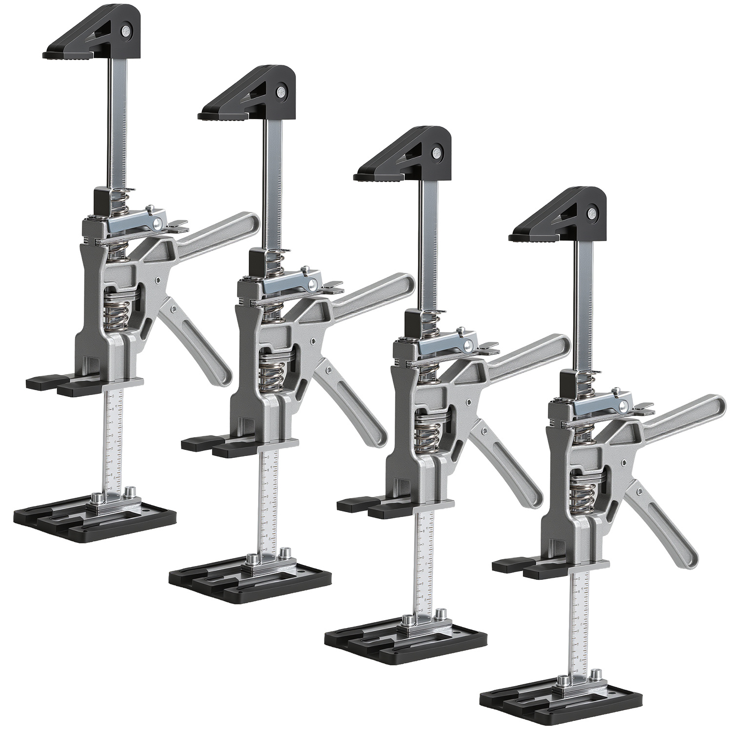 Wolketon Möbelheber Set 4 Stück, Verstärkter Montageheber Mit Skala, Fein Einstellbar 0-23 Cm, Für Möbel Und Platten, Bis 150 Kg