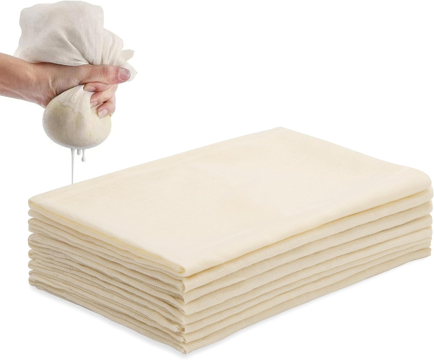 Lebensmittelechtes Käsetuch, Baumwollgewebe, Filtertuch Zum Filtern Von Käse, Fruchtsaft Und Kaffee, 50 X 50 Cm, 8 Stück