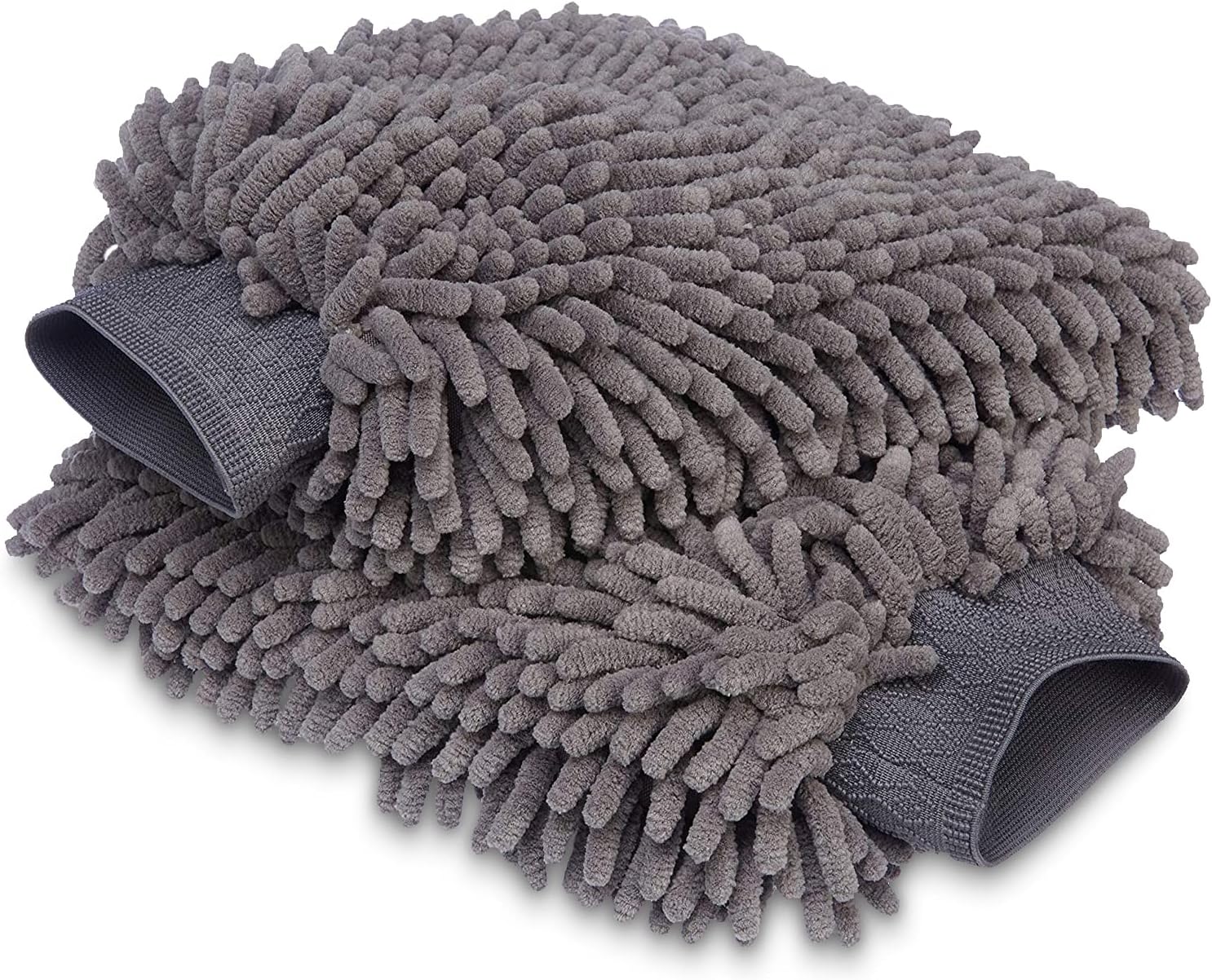 Mikrofaser-waschhandschuh, Luxus-autoreinigungstuch, 2er-pack, Grau, 22 X 14 Cm