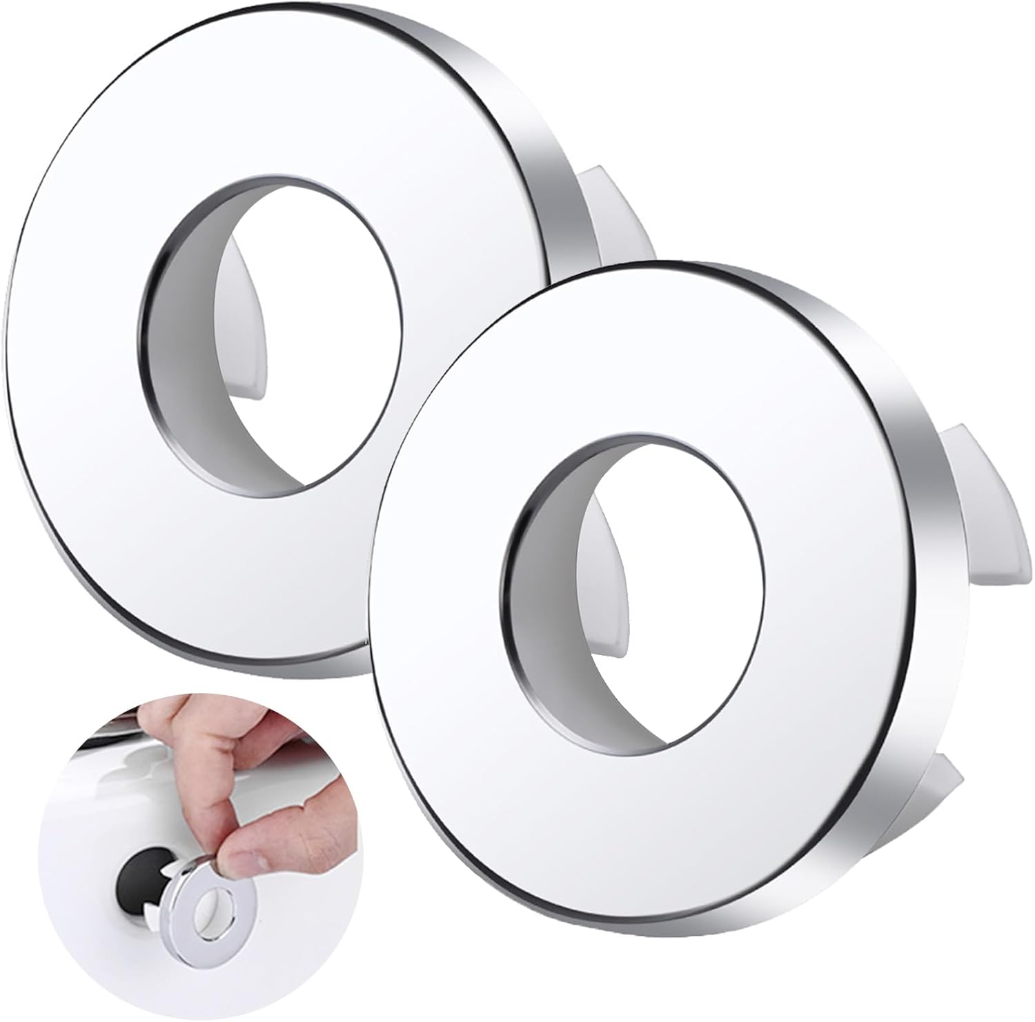 2 Stück Spülbeckenüberlaufabdeckung, Überlaufbecken, Spülbeckenüberlaufring, Spülbeckenüberlaufring, Runde Spülbeckenüberlaufabdeckung, Für Badezimmer, Küche, Spüle