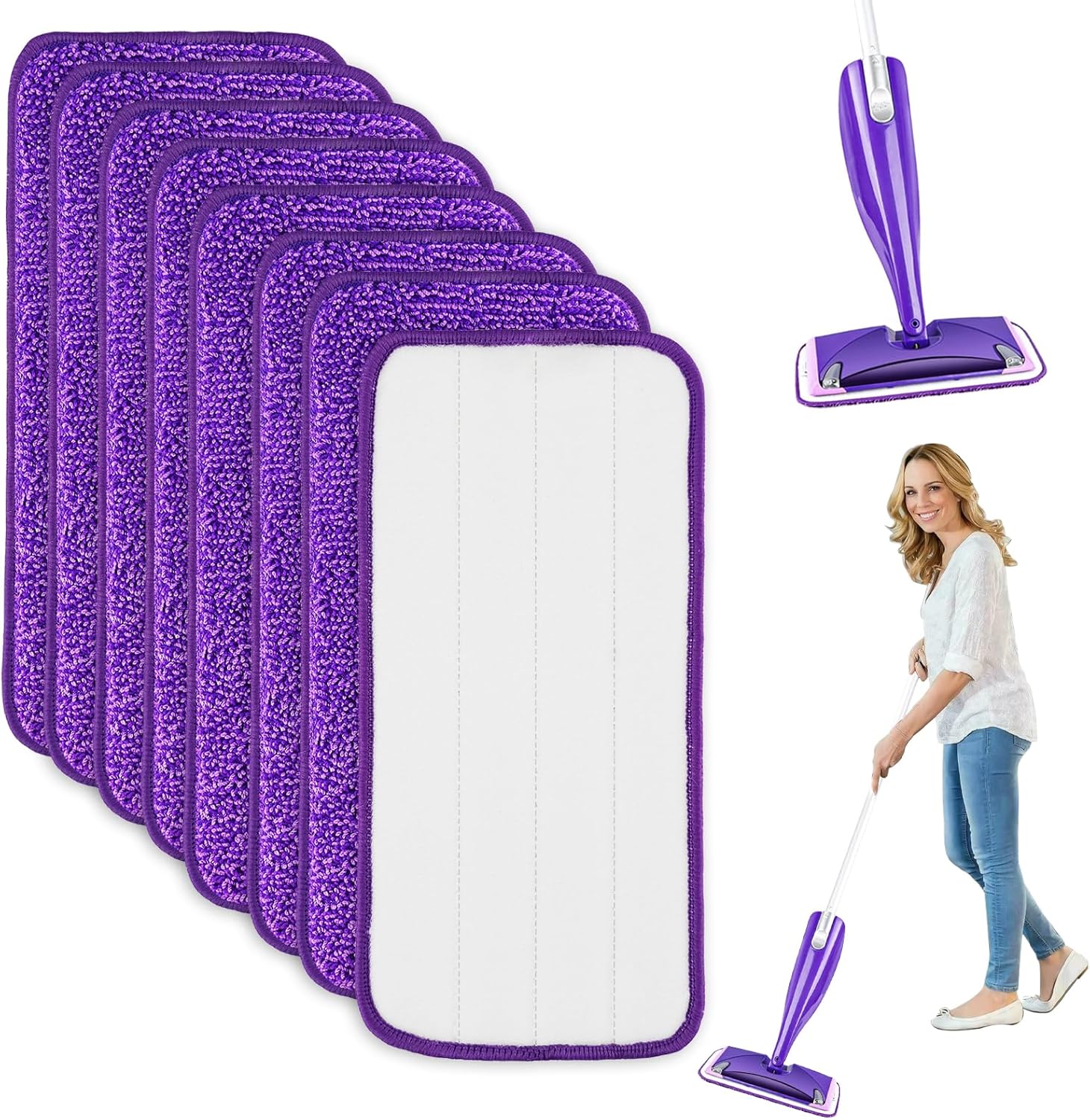 8-teiliges Set Für Swiffer Wetjet – Waschbare Mikrofasertücher 30 X 14 Cm, Für Trockene Und Nasse Böden