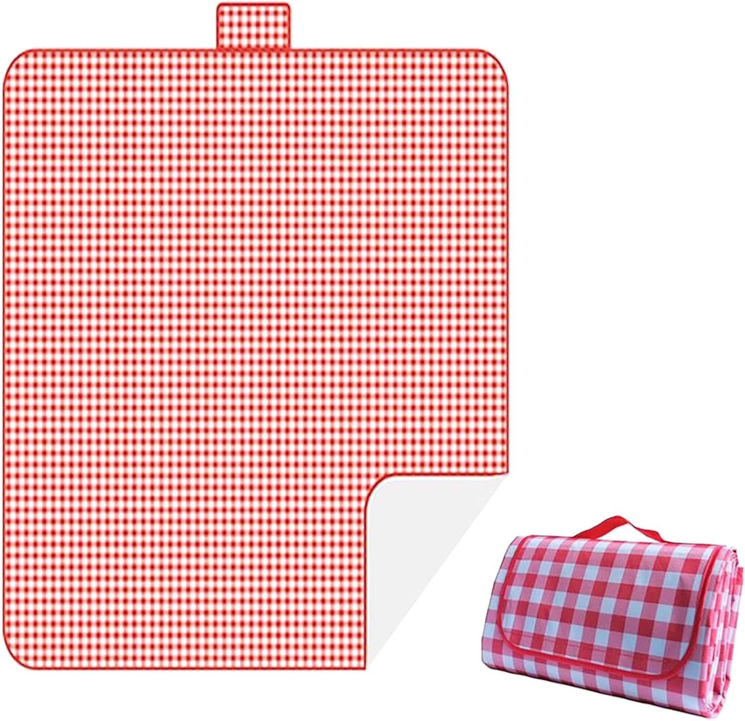 Couverture Camping, Undurchlässig, Tapis-faser, Biegsames Piqué Und Polyester, 118 Taschen X 80 Taschen, Ideal Für Camping Und Park (rouge)
