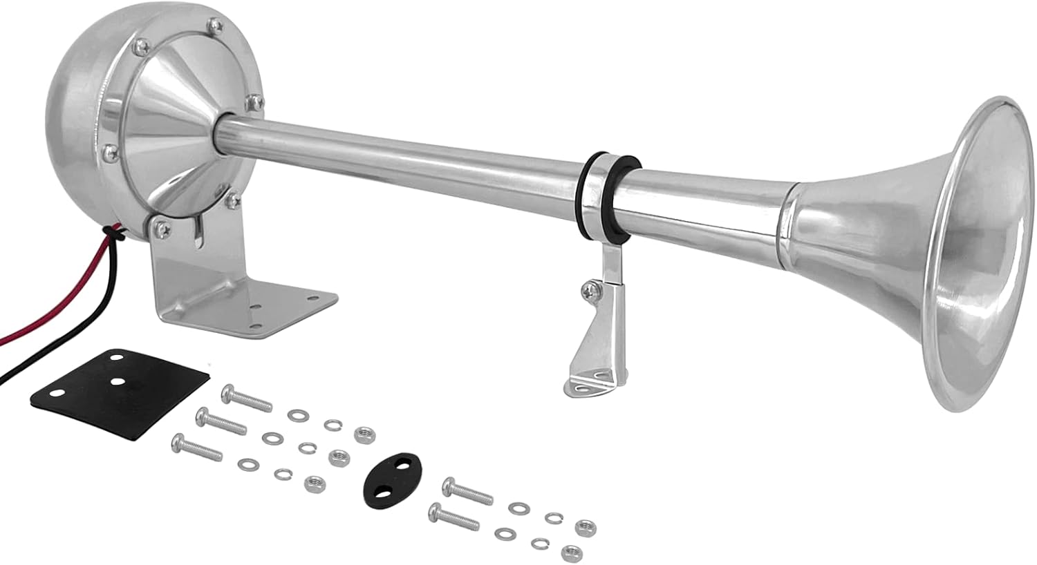 Schalldämpfer Isure Marine 12 V Für Boote, Edelstahl, Einzigartiger Trompetenton, 118 Db, Komplettset, Grabton, 40 Cm (15-3/4"), Schalldämpfer, Für Boote, Boote, Boote, Yachten, Wohnmobile, Suvs, Camp
