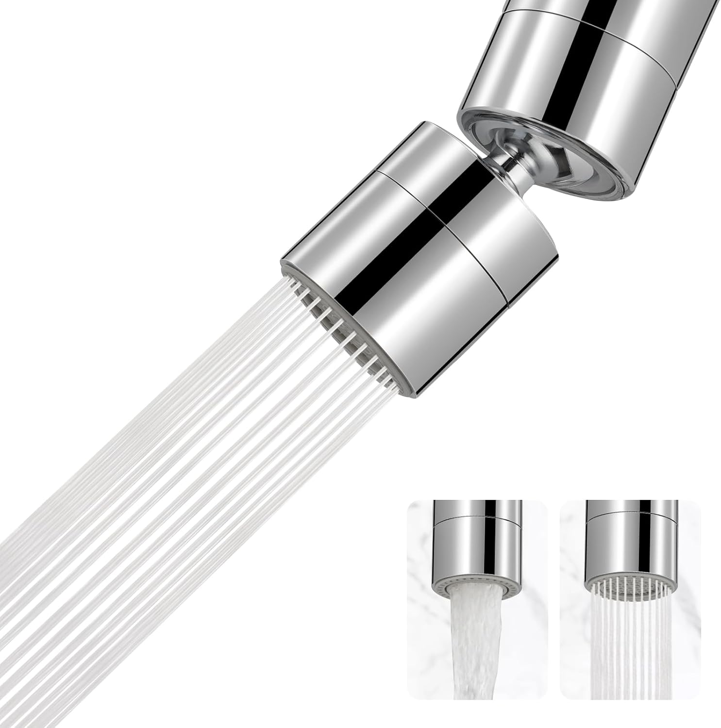 Der Robinet Parfait, Der Pivot Culinaire À 360°, Doppelfunktion, Der Wechsel Des Robinet, Der Fil Femelle 55/64'', Silber