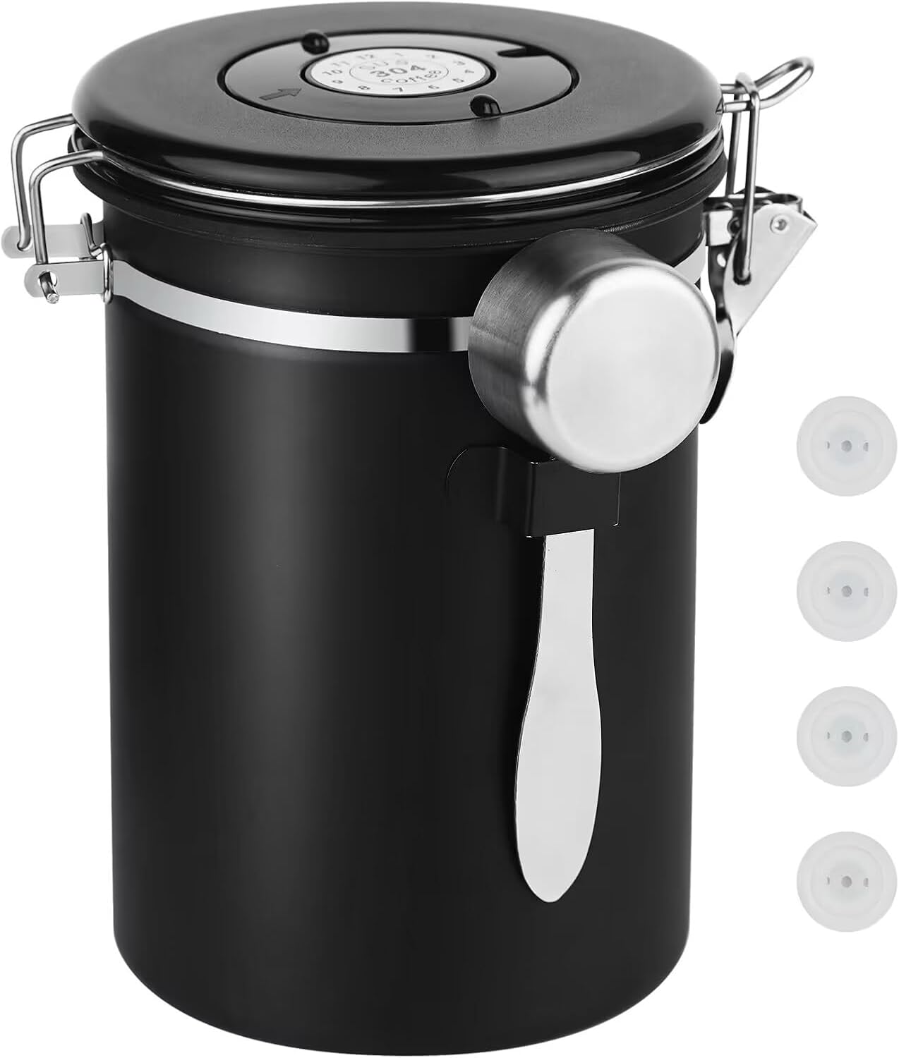 Boîte De Conservation Ohtomber Für Café Moulu – 624 Ml (22 Oz) Infusion Von Unlöslichen Kräuterzutaten, Datum Und Dosierung, Ideal Für Getreide, Zucker, Thé Usw.