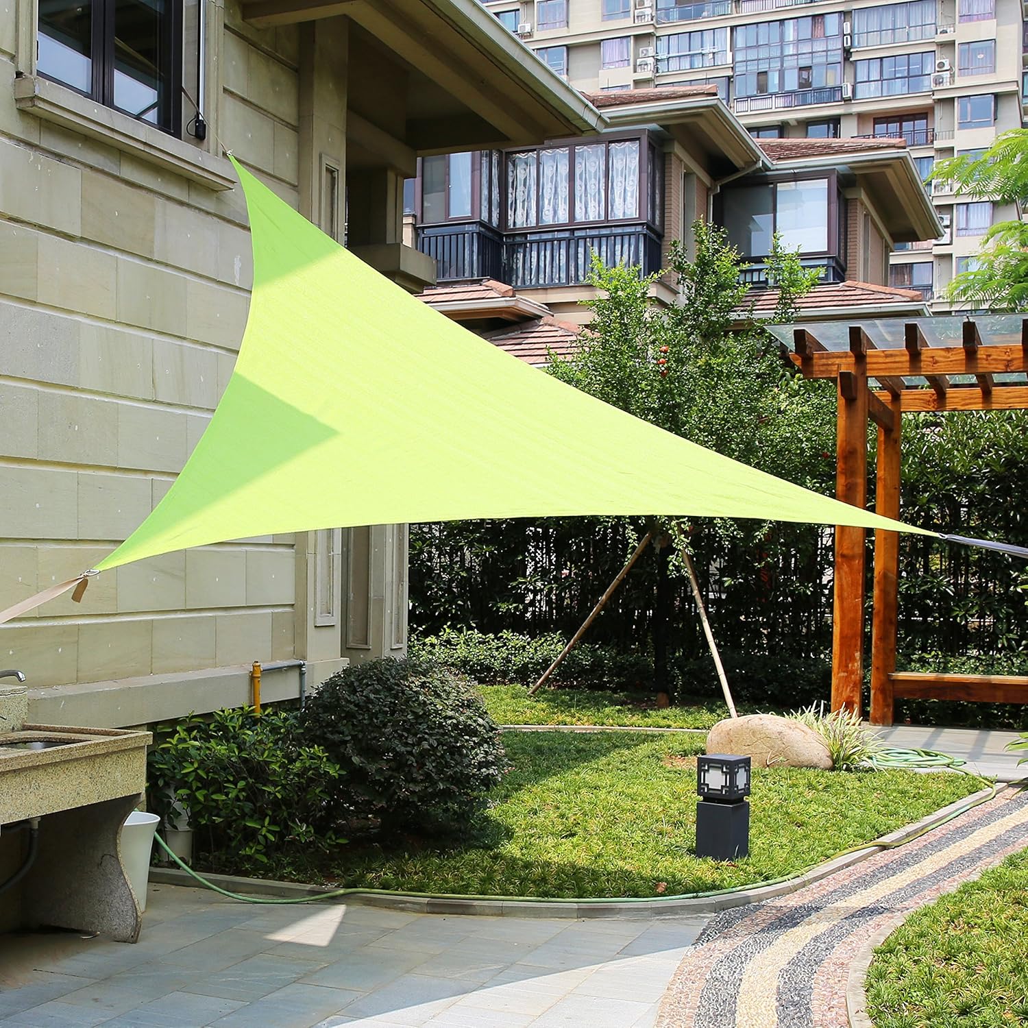 Triangulärer Voile 3,65 M X 3,65 M X 3,65 M (vert Citron) – Uv-schutz Für Terrasse Und Außenbereich