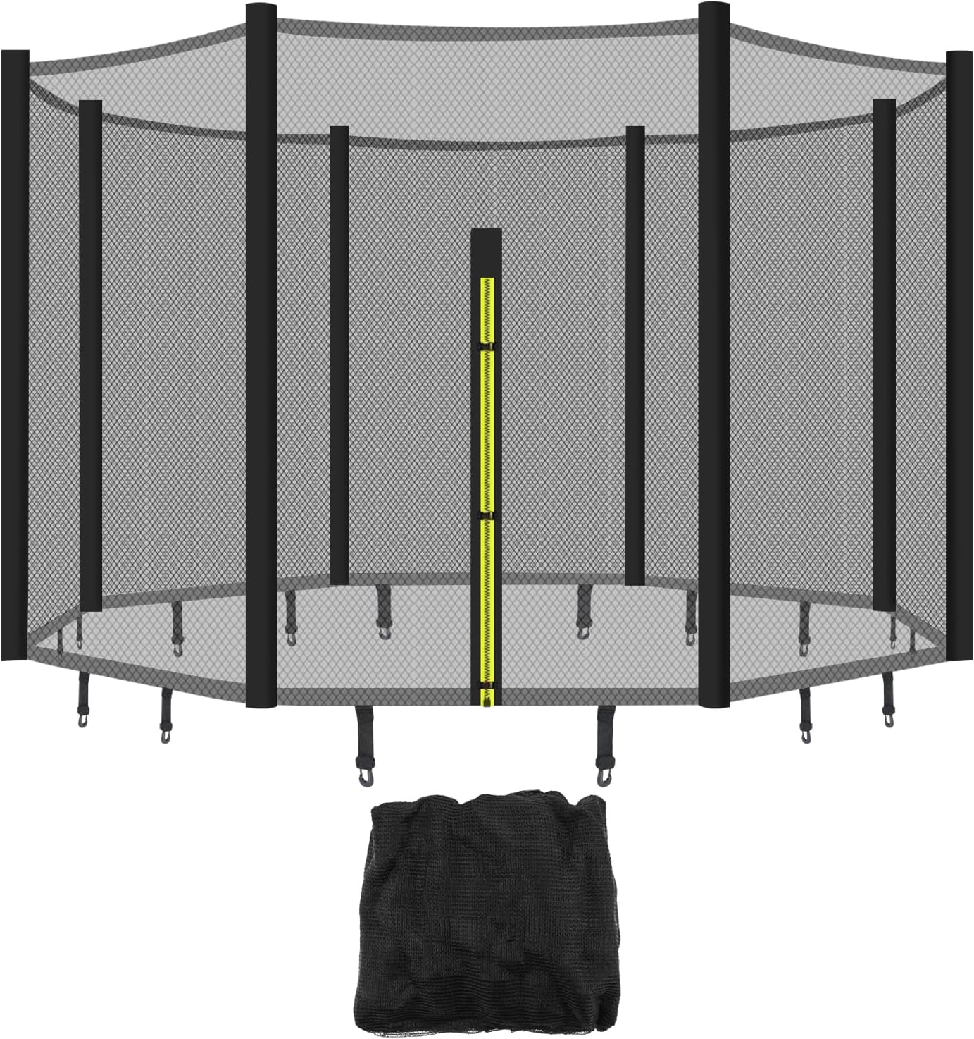 Sicherheitsfilet Für Das Trampolin Muxsam, Nylon-schutzfilet Mit Doppeltem Cursor Und Schutzringen Für Spiele Am Wohnort Und Für Aktivitäten Im Freien, Ohne Hilfsmittel.