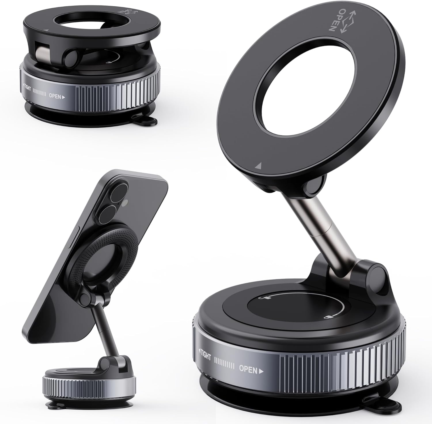 Magnetischer Und Belüfteter Ständer (2026): Drehung Um 360°, Belüftet, Extrem Widerstandsfähig, 43,5 Kg (96 Lb) Für Magsafe-telefone, Kompatibles Iphone Und Android.