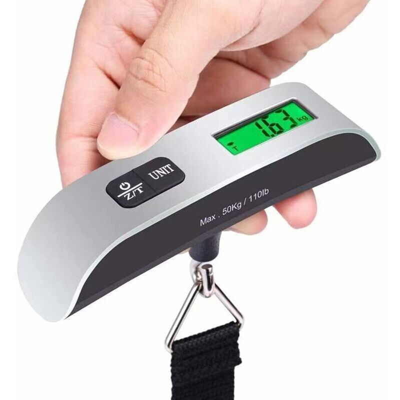Elektronische Gepäckwaage, Reisekofferwaage, Tragbare Digitale Waage Für Den Außenbereich Mit Lcd-hintergrundbeleuchtung, Max. 50 Kg, Ideal Für Reisen, Einkaufen, Haushaltsgebrauch, Küchenzubehör