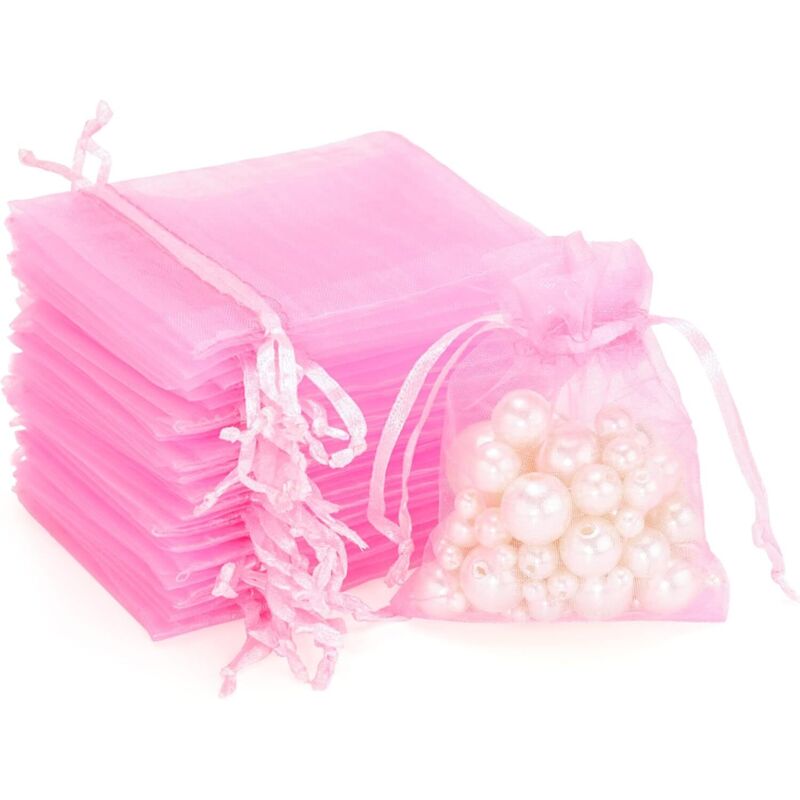 100 Stück (79 Cm) Geschenkbeutel Aus Rosa Organza, Schmuckbeutel, Lavendelbeutel, Geeignet Für Schmuckgeschenke, Süßigkeiten, Hochzeit