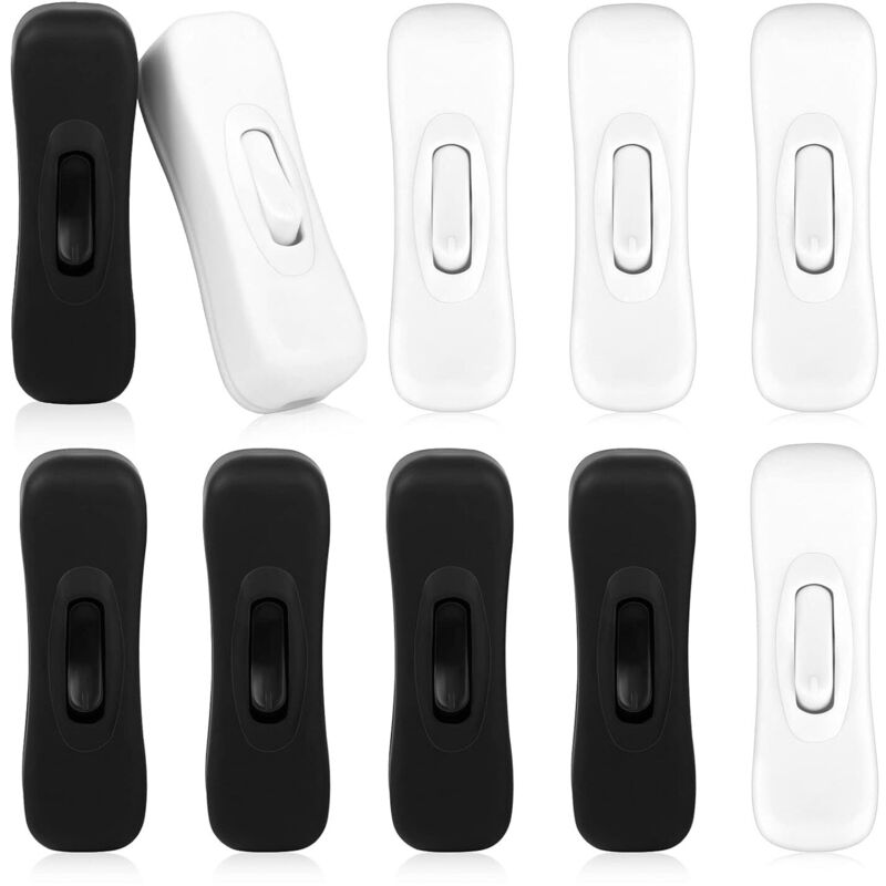 Set Mit 10 Zwischenschaltern Lampenschalter Kabelschalter 2 A Schwarz Inline-schalter Kabelschalter Weiß Zwischenschalter Für Kleingeräte Led-lampe