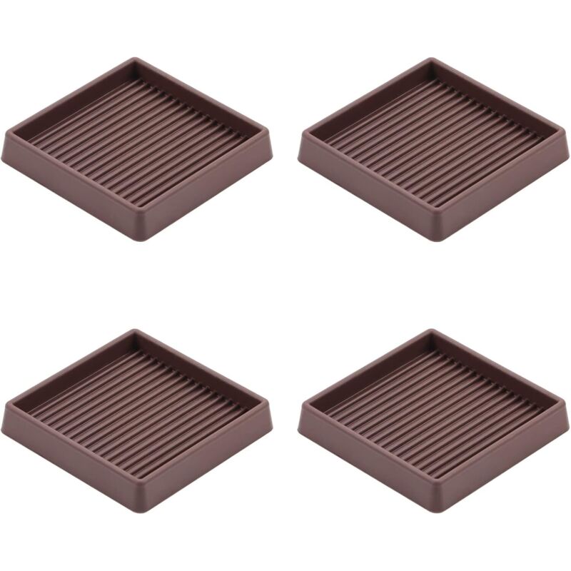 Gummirollen 7,6 X 7,6 Cm, Rutschfeste Möbeluntersetzer, Rutschfeste Möbelfüße, Rutschfester Bodenschutz Für Bett- Und Sofaanschläge (braun, 4er-pack)