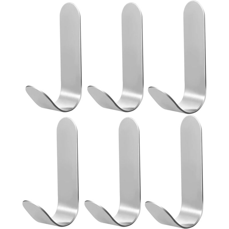 6 Stück Selbstklebende Wandhaken, Edelstahl Wandhaken Wasserdichte Handtuchhaken Selbstklebend Mit Box Für Badezimmer Küche Büro Wohnzimmer (silber)