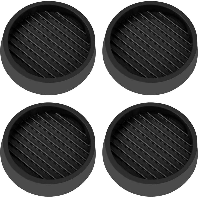 Set Mit 4 Runden, Rutschfesten Möbeluntersetzern Aus Gummi, Bodenschutz Für Betten, Sofas, Tische Und Stühle, 5 Cm, Schwarz