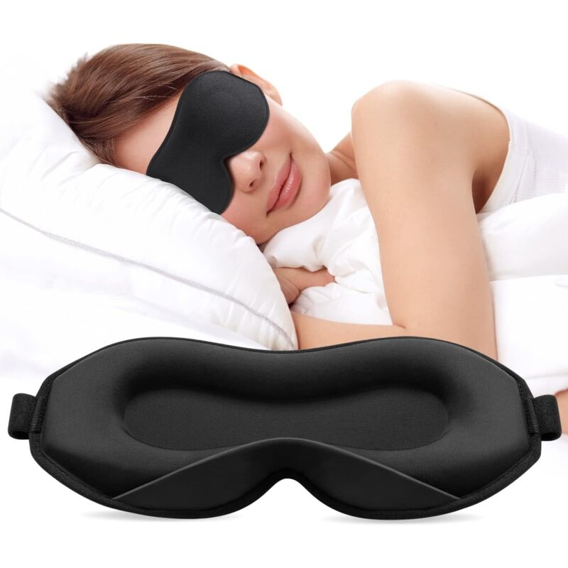 2022 Schlafmaske Für Frauen Und Männer, 3d Augenmaske Für Seitenschläfer, Schlafmaske Aus Seide, Augenabdeckung Zum Schlafen Mit Verstellbarem Band Für Yoga-reisen