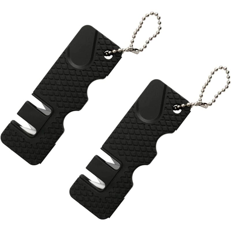 Set Mit 2 Mini-schärfsteinen Für Outdoor, Küchenwerkzeuge, Multifunktional, Tragbar, Geeignet Für Reisen Im Freien, Schwarz