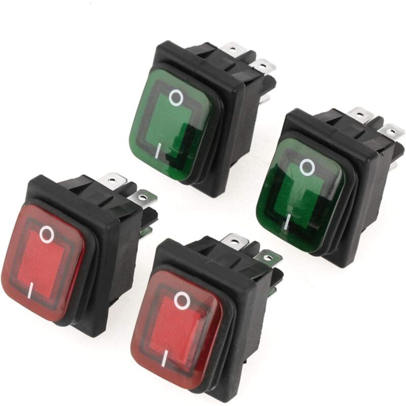4-teilige/baugruppe Kippschalter 4-pin 2 Positionen Ein/aus Schwarzer Wasserdichter Schalter