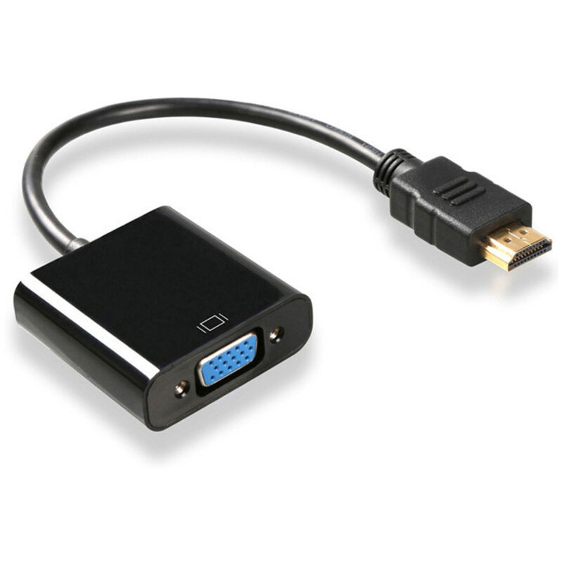 1pc Schwarzer Hdmi-auf-vga-adapter, Stecker-auf-buchse-konverter 1080p Für Tablet-pc Laptop