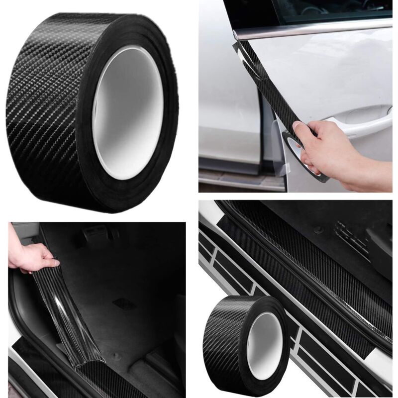 Universeller Schutzfilm Für Die Autotürschwelle, 5m Selbstklebende Carbonfaser Stoßstangenschutz, Schutz Für Die Autotürschwelle Felgenschützer (5cm X 5m)