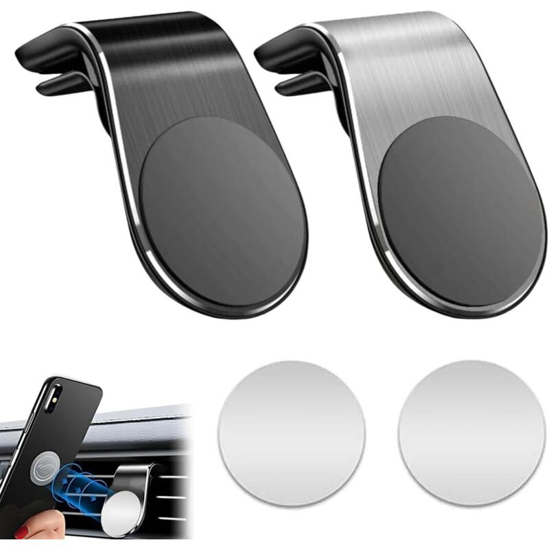 2er-pack Magnetische Halterungen Für Auto-lüftungsgitter (schwarz, Silber)