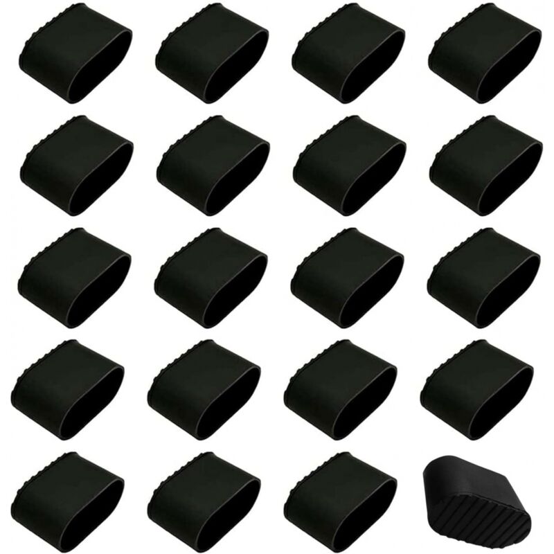 20 Stück Stuhlbeinkappen Aus Kunststoff Stuhlbeinschutz Rutschfeste Stuhlhusen Geräuschdämmende Stuhlhusen (schwarz)