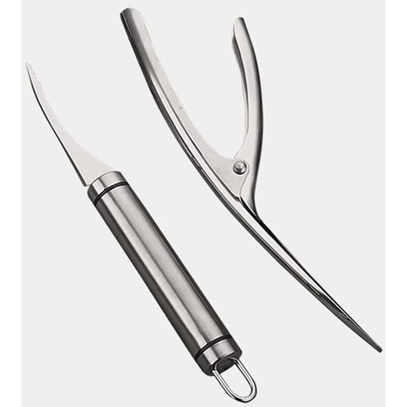 Garnelen Schäler, Shrimp Peeling, 2 Garnelen Schäler Werkzeuge, Werkzeug Zum Schälen Von Garnelen, Spülmaschinenfest, Leicht Zu Reinigen (silber)