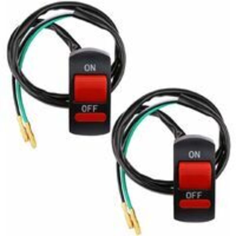 2 Stück 22mm Lenkerschalter, Motorrad Lenkerschalter Elektrischer Anlasser Wasserdicht Universal Led Scheinwerfer Ein/aus
