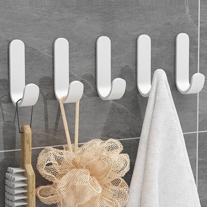 5 Stück (weiß) 3m Klebehaken Selbstklebende Haken Wandhaken Badezimmer Handtuchhalter Wasserdicht Für Schlafzimmer Badezimmer Küche Decke Zum Aufhängen Von Bademänteln