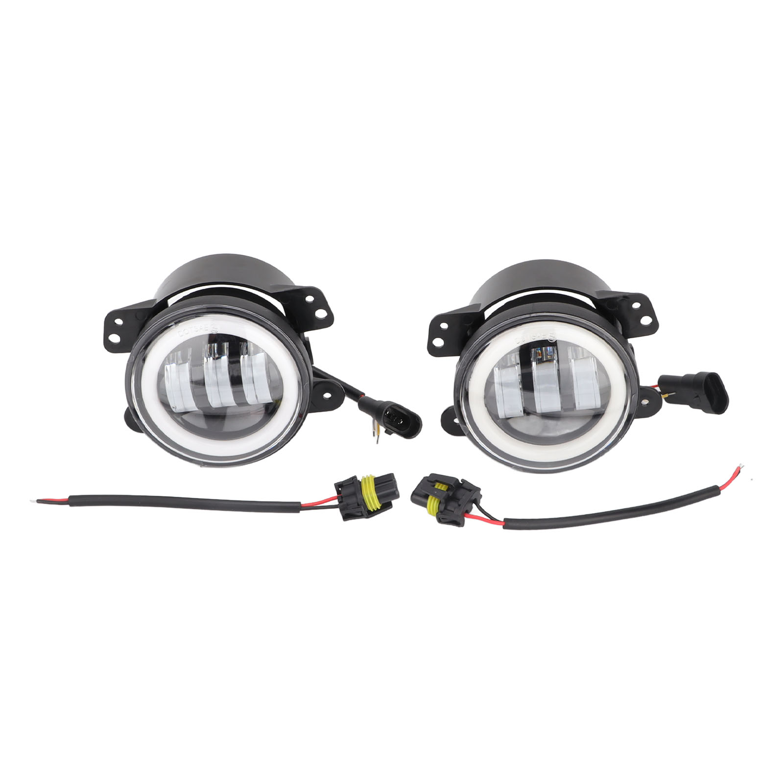 Set Mit 2 X 15-w-led-scheinwerfern (dc 9–36 V, 4 Zoll, 6500 K, Ip67 Wasserdicht) Für Offroad-einsätze, Ultrahelle Nebelscheinwerfer Mit Angel Eyes