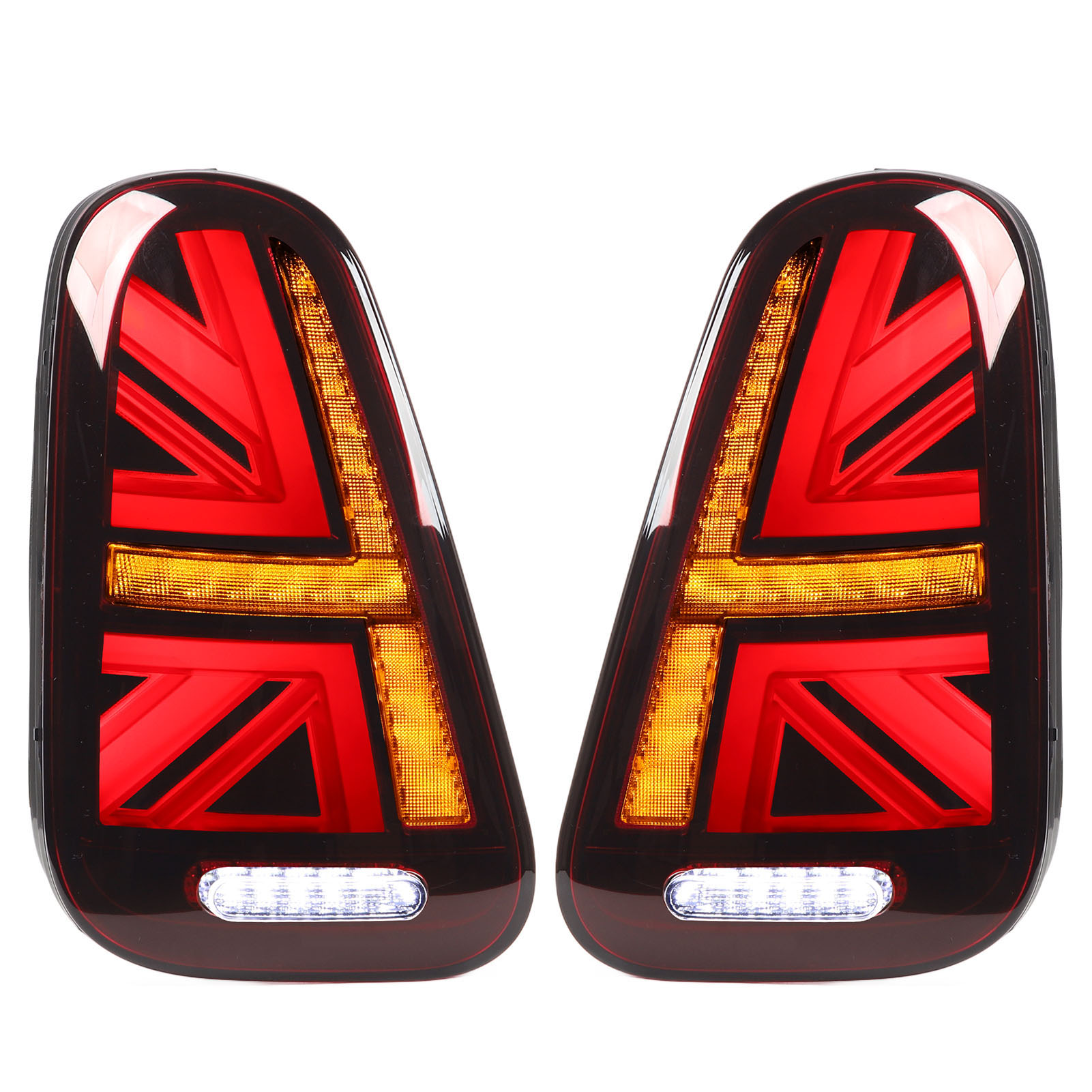Union-jack-led-rückleuchten Mit Dynamischen Blinkern Und Bremslicht Für Cooper R50 R52 R53, Rot