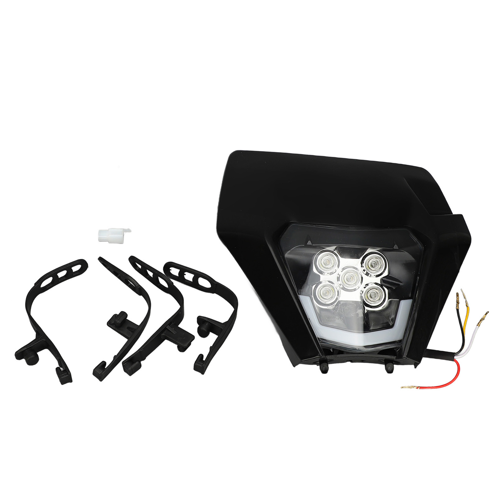 Hochleistungs-12v-dc-led-scheinwerfer Für Offroad-motorräder Mit Verkleidung, Für Motocross-beleuchtungsmodifikationen, Schwarz.