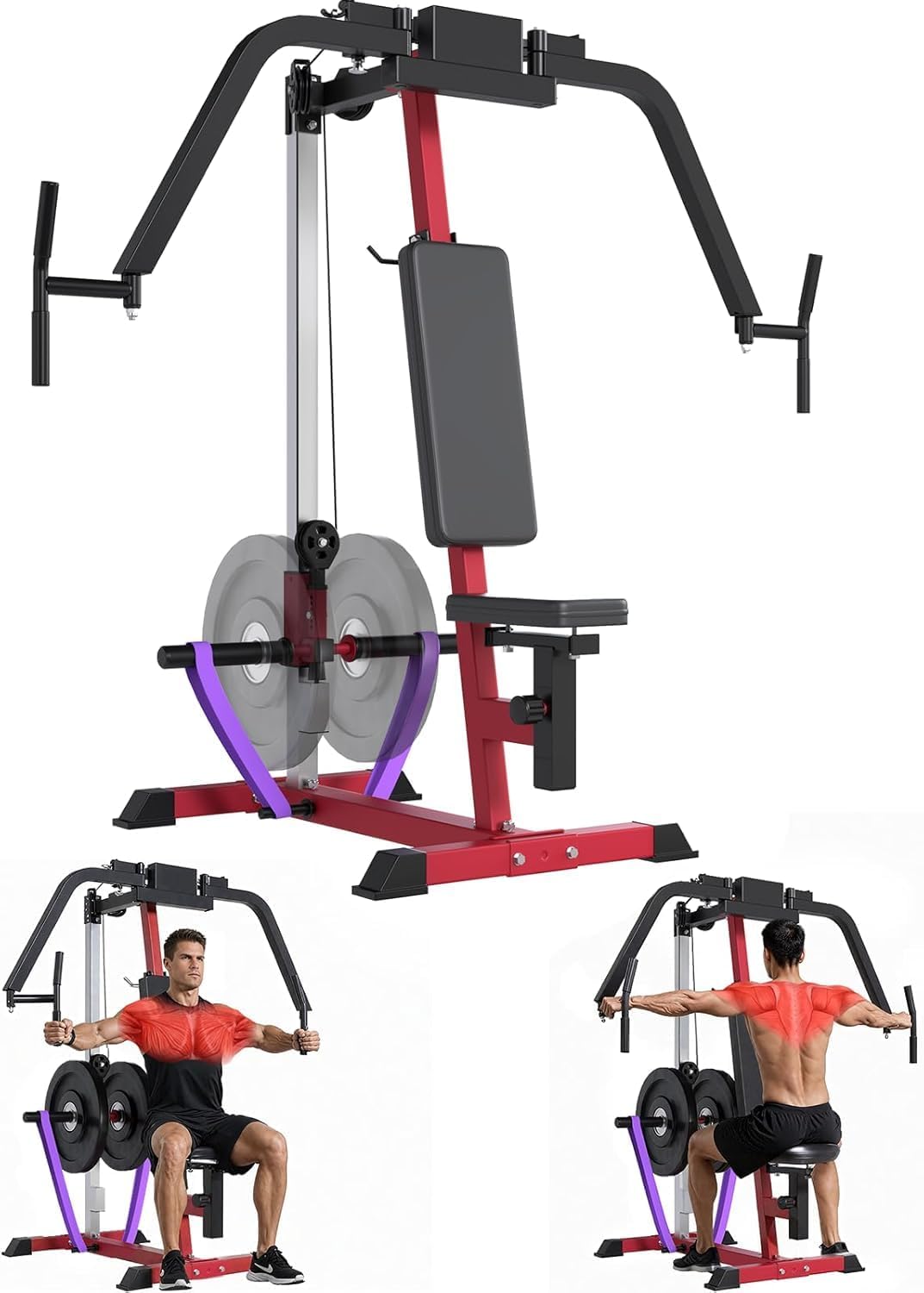 Yodolla Butterfly Trainer, 204 Kg Einstellbar, Pec Deck Fly & Reverse Delt, Brustpresse Für Brustmuskel & Hintere Schulter