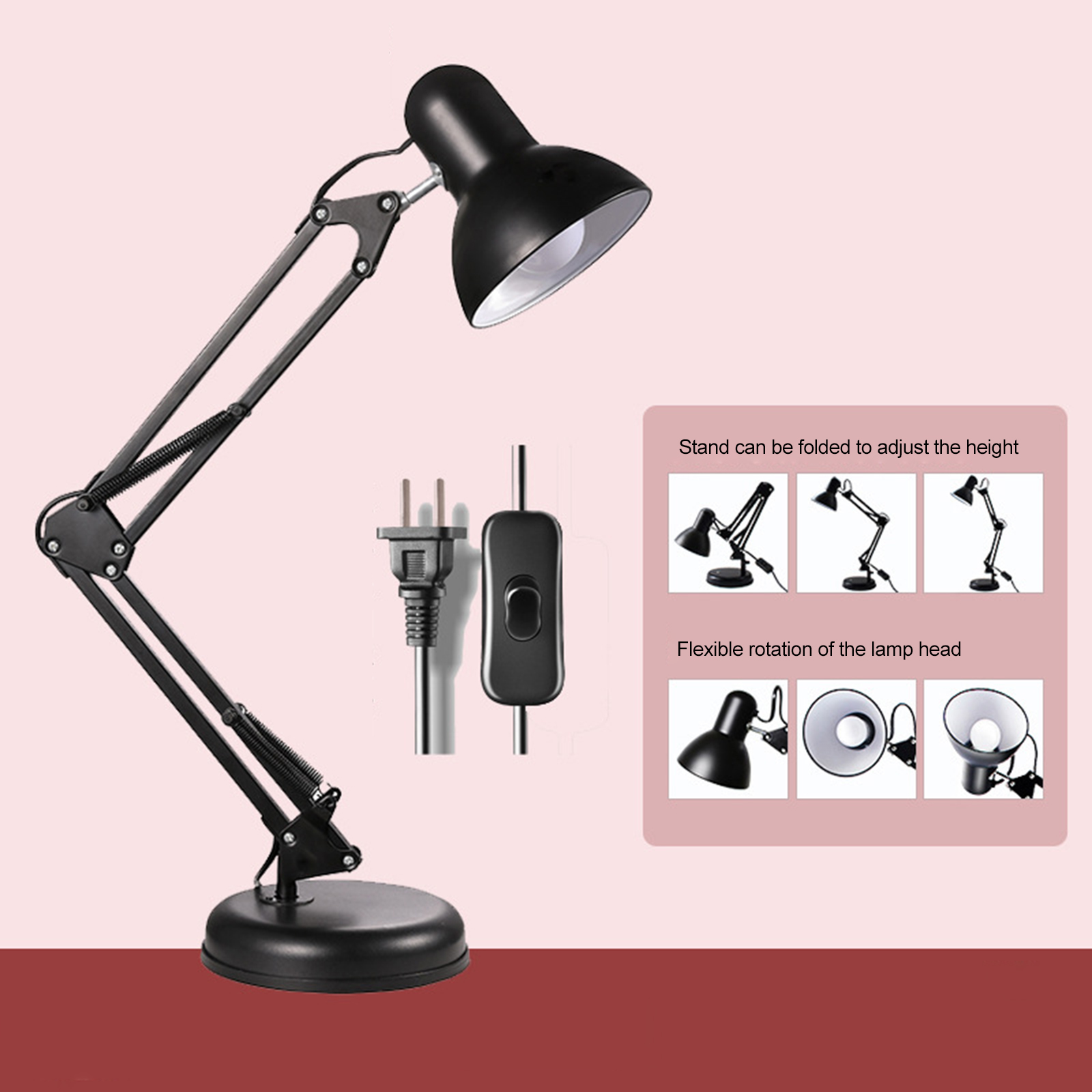 Zusammenklappbare Schreibtischlampe Mit Augenschutzclip Und Led Für Studenten, Ideal Zum Lesen, Arbeiten Oder Als Nachttischlampe Im Arbeitszimmer.