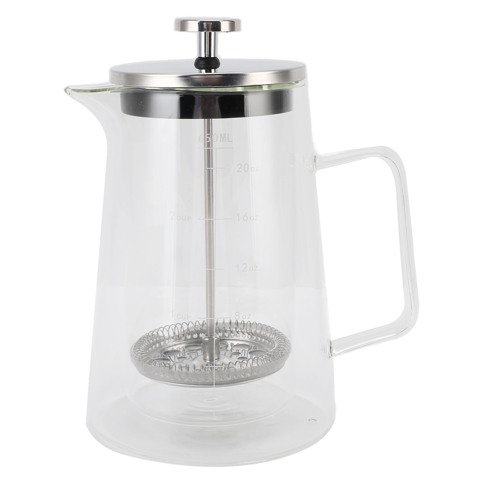 650 Ml French-press-kaffeebereiter, Doppelwandige Karaffe Aus Borosilikatglas Zur Kaffeezubereitung.