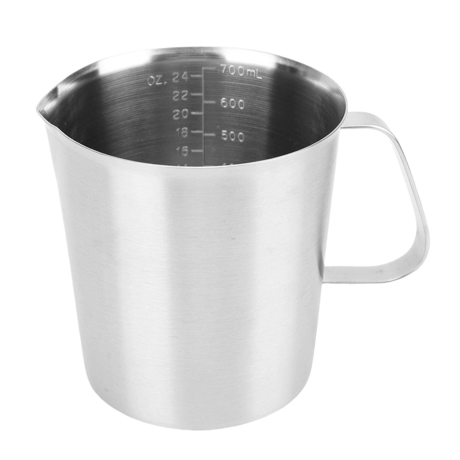 Milchkanne Aus Edelstahl, Messbecher Mit Griff, 700 Ml Mit Oz/ml-teilung.