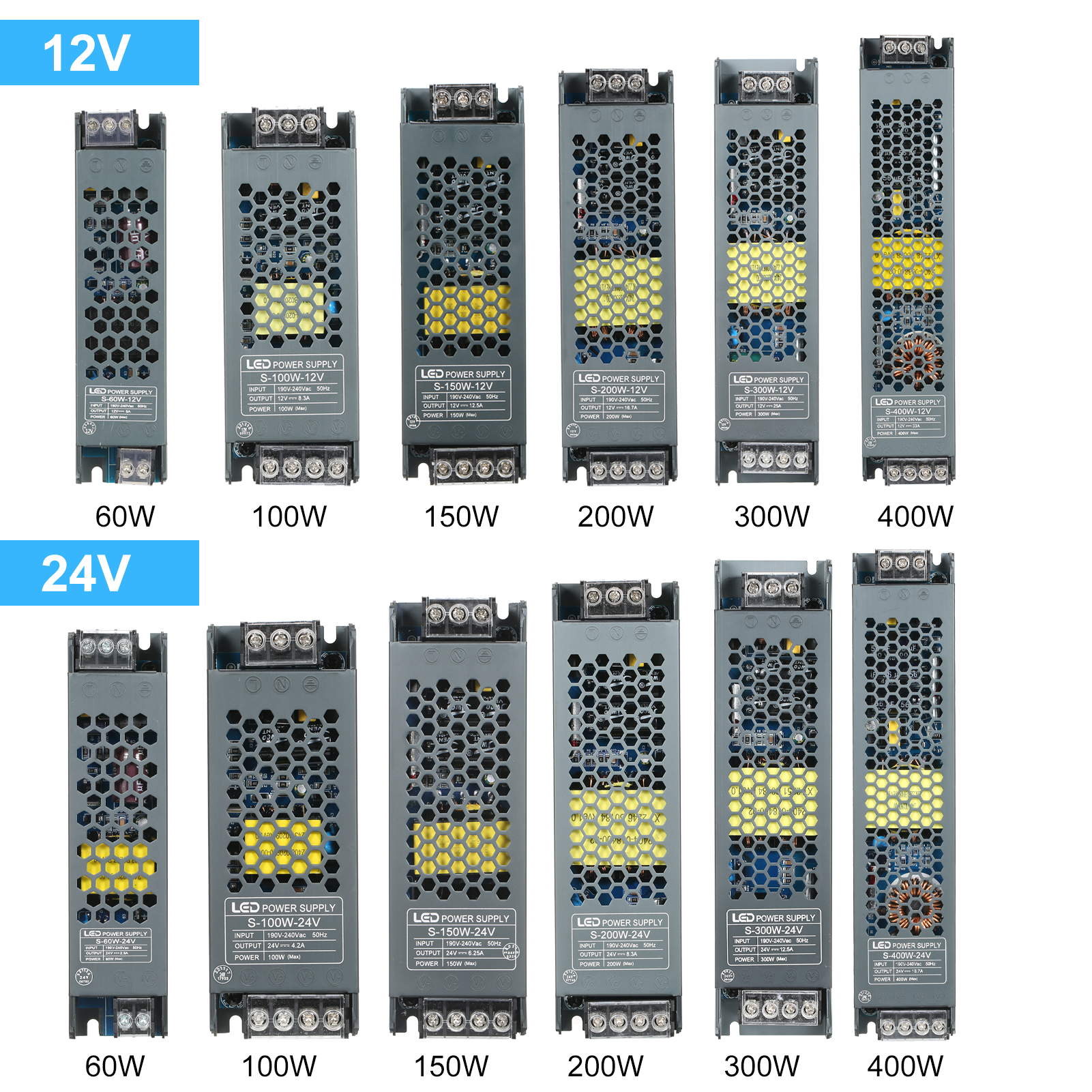 Ultraschlankes Netzteil Für Led-lichtleisten, Wechselstrom 190v-240v Auf Gleichstrom 12v Wandler, 8,3a, 100w, Schaltnetzteil, Für Den Innenbereich.