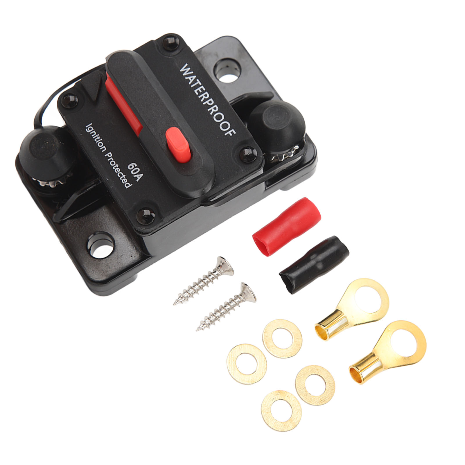 12v-kfz-audio-schutzschalter, Wasserdicht, Manuell Rückstellbar Mit Sicherung Für 60a-stereoanlage