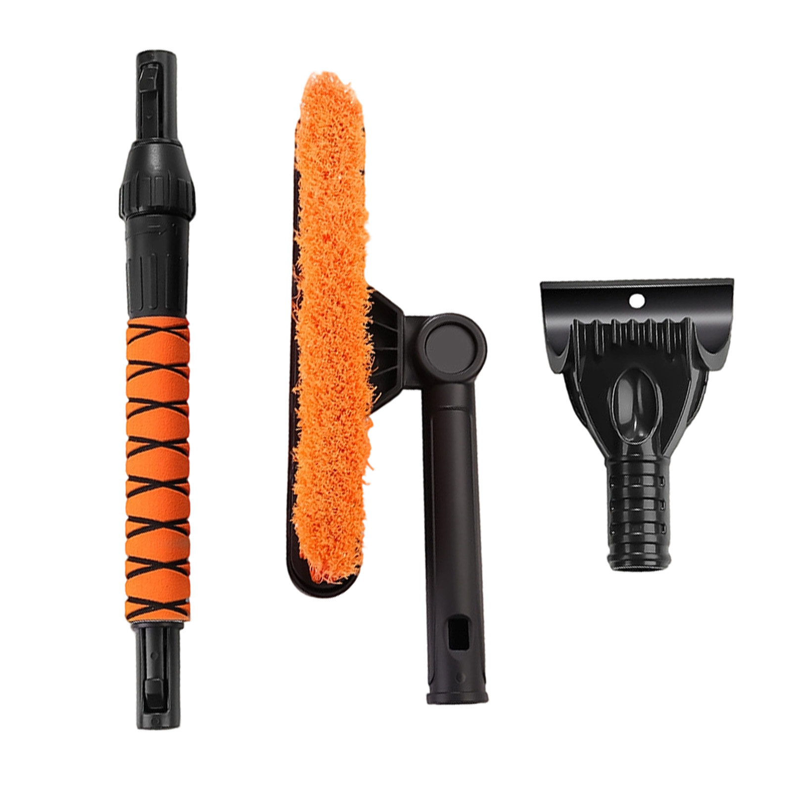 Auto-schneebürste/eiskratzer Mit Schaumstoffgriff, 2-in-1 Ausziehbarer Windschutzscheibenkratzer Für Lkw/suv, Orange