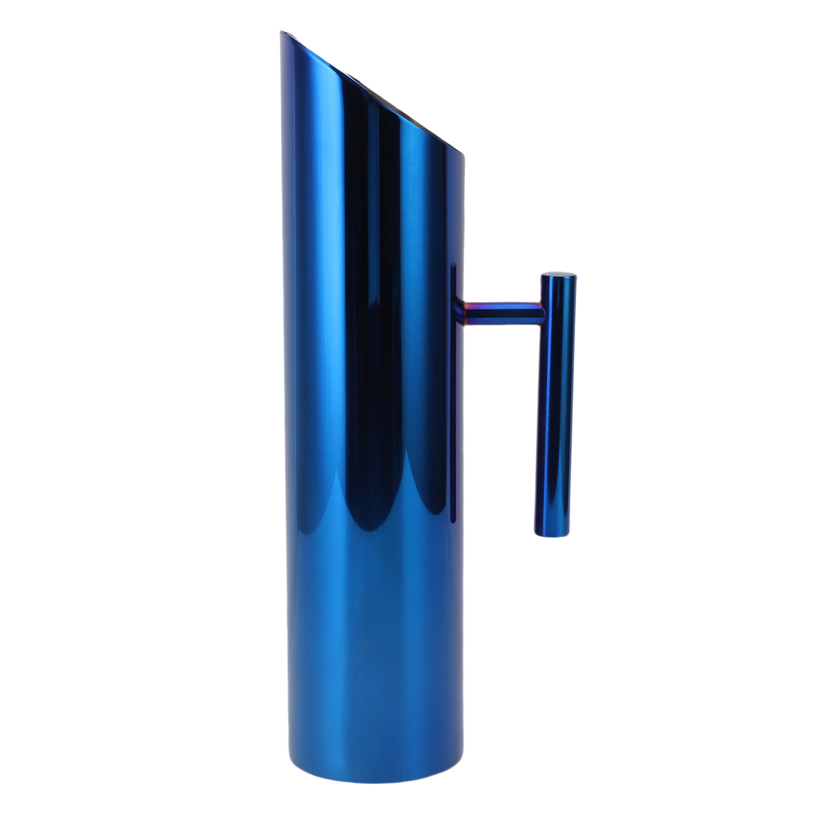 Isolierte Edelstahlkaraffe Mit Eisfach, 2 L, Metallgriff, Ideal Für Heiße Und Kalte Getränke, Tee, Kaffee, Fruchtsäfte, Blau.