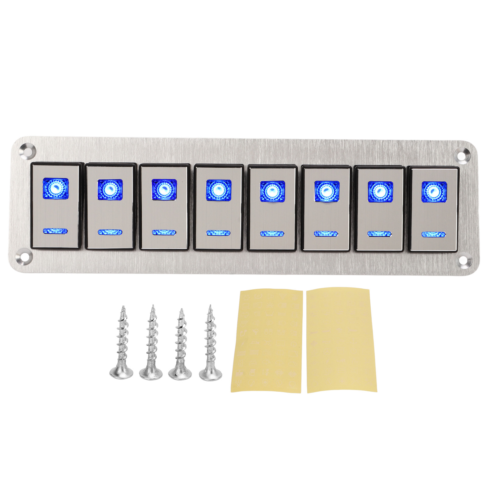 Wippschalterfeld, 8 Tasten, 12 Bis 24 V, 5 Pins, Blaue Led, Ein-/ausschalter, Lichtsteuerung