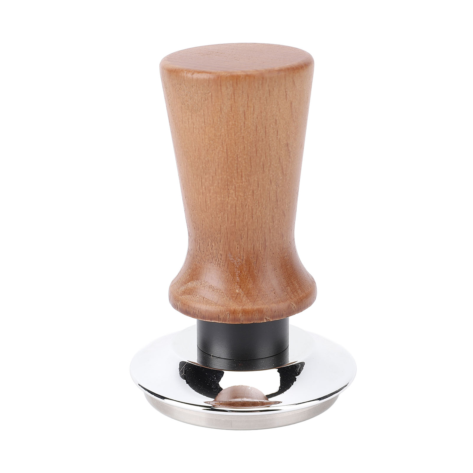 Kaffeespender Mit Griff Aus Massivholz, Flachem Edelstahlsockel, Druckknopf Mit Konstanter Kraft Für Den Heimgebrauch, 58 Mm / 2,3 Zoll.